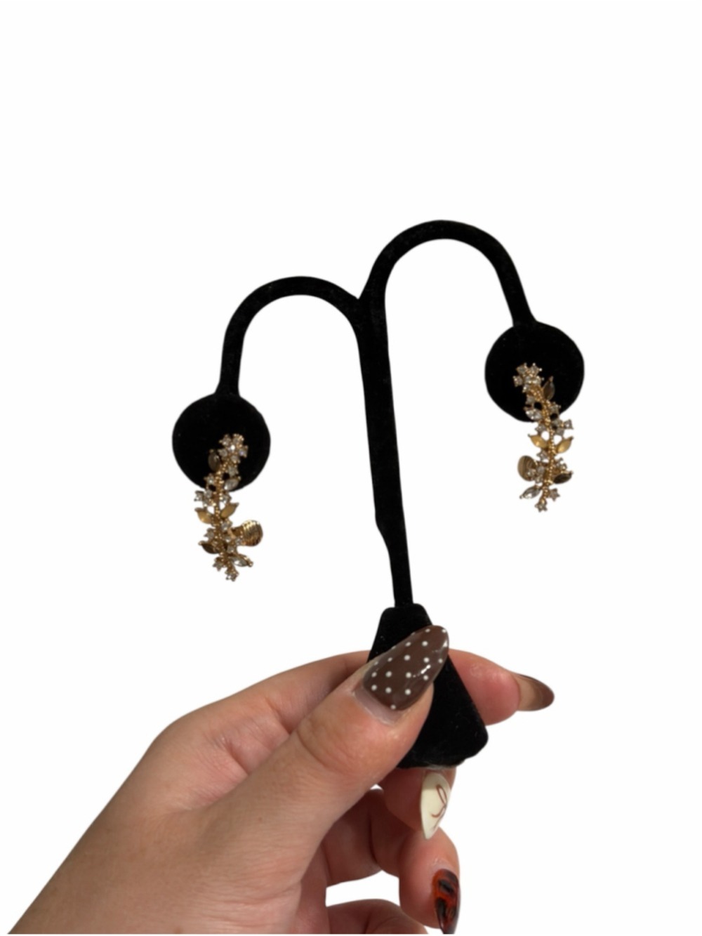 Women's Unbranded Gold Tone Crystal Leaf Ear Climber Earrings One Size